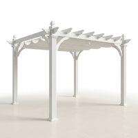120"L X 120"W X 108"H Vinyl Malibu Canopy Pergola, White, VA42057 — Studio Shot