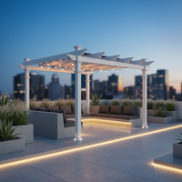 Vinyl Pergola Built for Year-Round Outdoor Use, 10x10 Size, Weather-Resistant, Adjustable Canvas Canopy