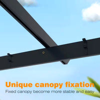 Aluminum Pergola Built for All-Weather Use, 16x12 Ft Coverage, Retractable Dark Gray Canopy, 192 Sq Ft